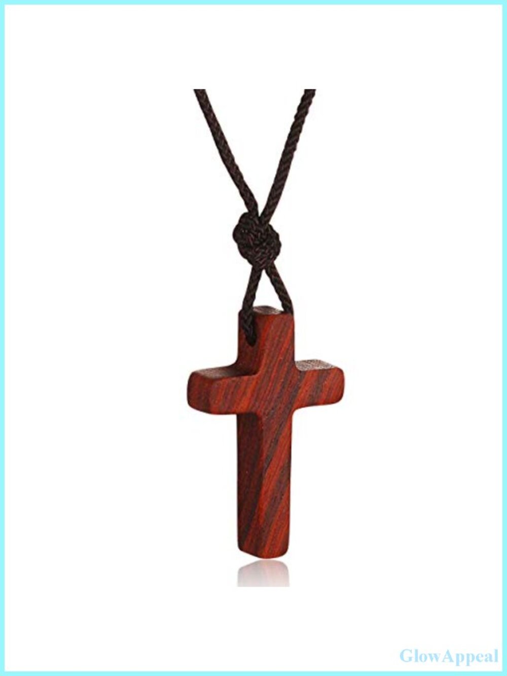 Handcrafted Wooden Cross Pendant Necklace, Adjustable 24 Inch Chain